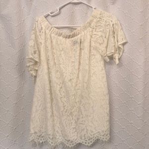 Off the Shoulder Cream Top
